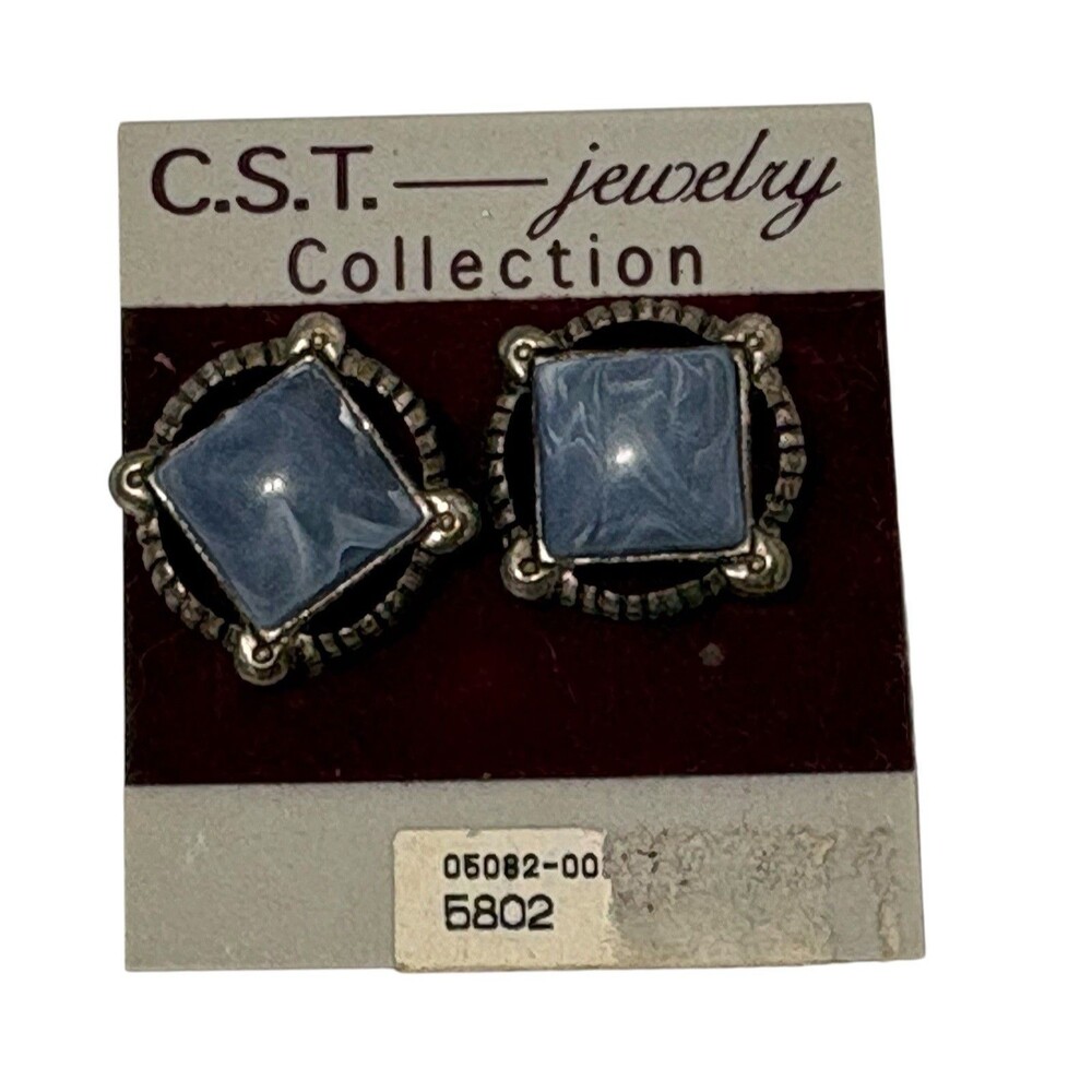 CST Jewelry Collection Marble Blue Earrings NWT